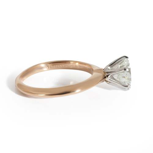 Tiffany & Co. The Tiffany Setting Engagement Ring in 18k Pink Gold/Platinum I VS