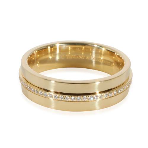 Tiffany & Co. Tiffany T Wide Diamond Ring in 18k Yellow Gold 0.12 CTW