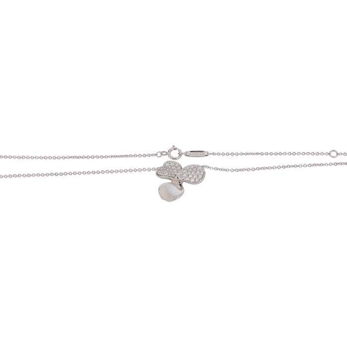 Tiffany & Co. Paper Flowers Single Station Necklace in Platinum 0.33 ctw