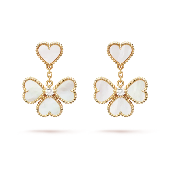 Van Cleef & Arpels Four Hearts Stud Earrings, Sweet Alhambra effeuillage earrings