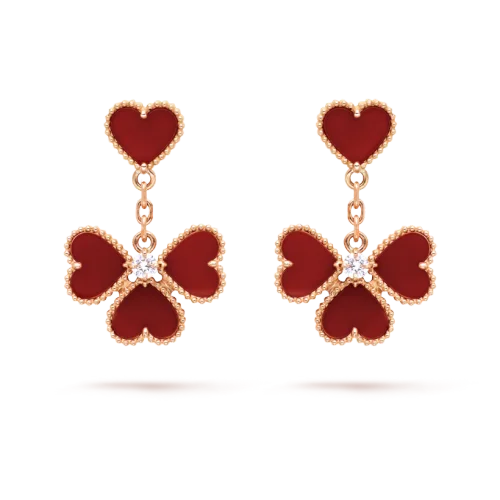 Van Cleef & Arpels Four Hearts Stud Earrings, Sweet Alhambra effeuillage earrings