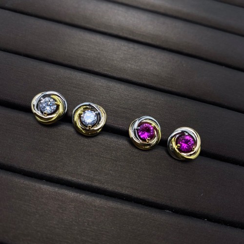Cartier Triple Hoop Earrings with Diamonds