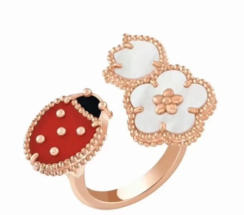 Van Cleef & Arpels Ladybird & Double Flower Ring