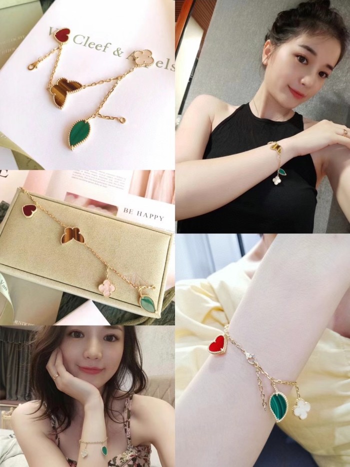 Van Cleef & Arpels Flower Bracelet, Lucky Alhambra bracelet, 4 motifs