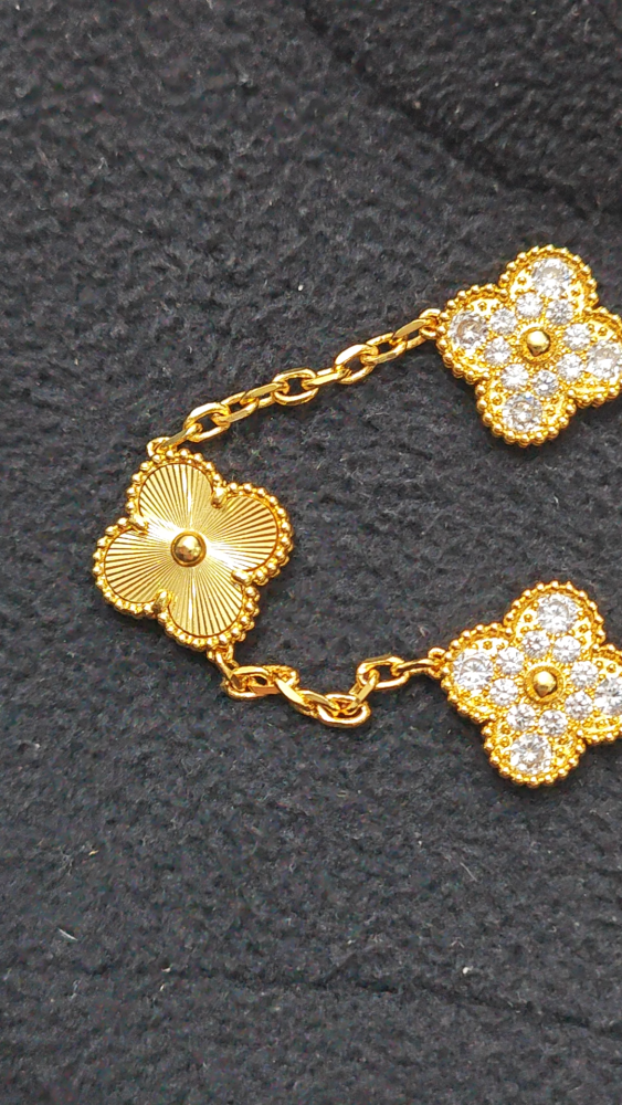 Van Cleef Bracelet replica, Vintage Alhambra bracelet Dupe, 5 motifs