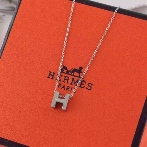 Hermes “H” Necklace White God
