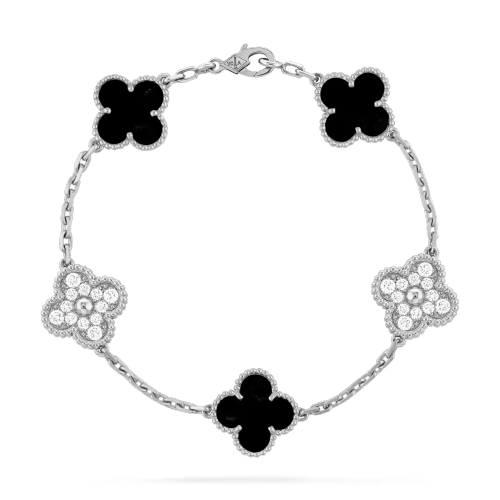 Van Alhambra Onyx Motif Bracelet 15mm Vintage