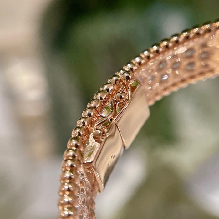 Van Cleef & Arpels Perlée diamonds bracelet, 3 rows, medium model
