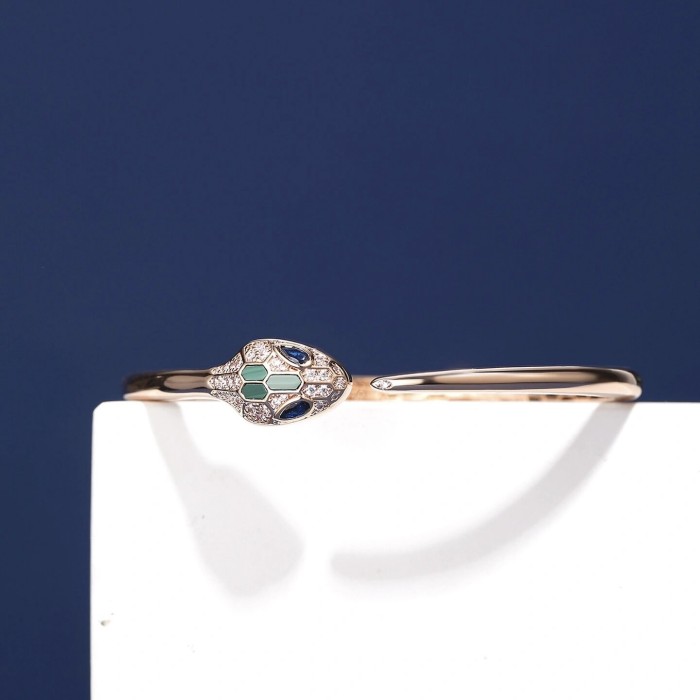 Diamond Bangle With Sapphire, Malachite