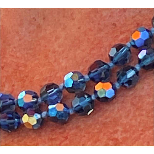 Vintage Aurora Borealis Blue Crystal Necklace 1950S