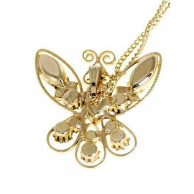 Vintage  Filigree Butterfly Necklace/Delicate Chain 1960S