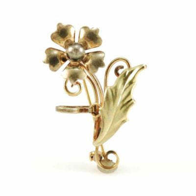 Vintage Gold Filled Necklace Fob/Pin Flower 1940S