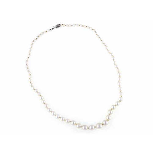 Vintage Necklace Genuine 3-5mm  Pearls W 10K Clasp