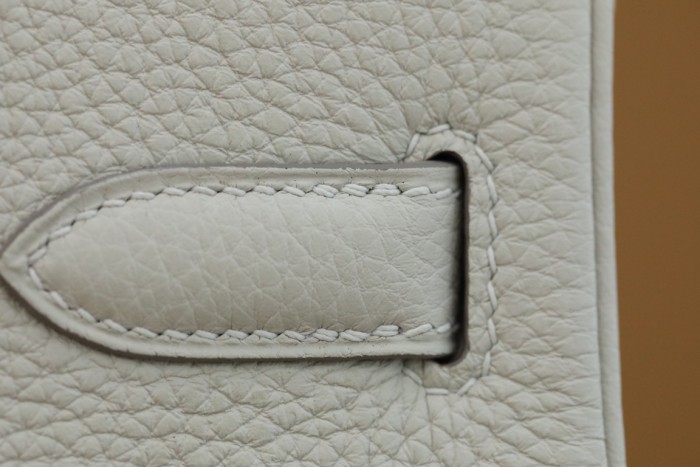 Hermes Birkin 25 Togo Leather Handmade Bag In Beton