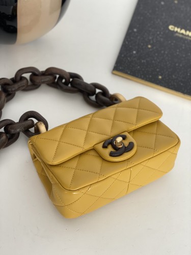 (Authentic Quality) Chanel 23A Mini 17 Lamb Handmade In Yellow