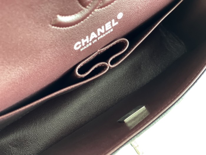 Chanel Classic Flap Outside Stitch Small Size 23 Smooth Caviar Leather In Black