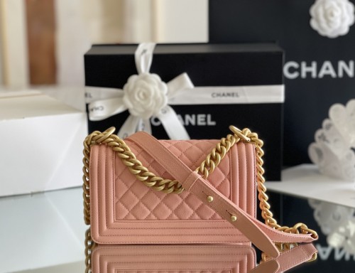 (Authentic Quality)Chanel Leboy Small Size 20 Caviar Leather In Shrimp Pink
