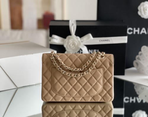 (Authentic Quality)Chanel Classic Flap Small Size 23 Soft Caviar Leather In Beige