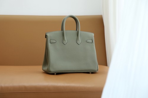 Hermes Birkin 25 Togo Leather Handmade Bag In Sauge