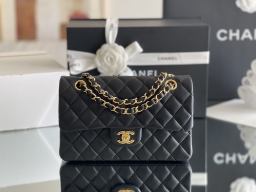 Chanel Classic Flap Small Size 23 Lamb Leather In Black