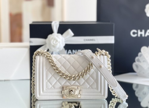 Chanel Leboy Small Size 20 Caviar Leather In White