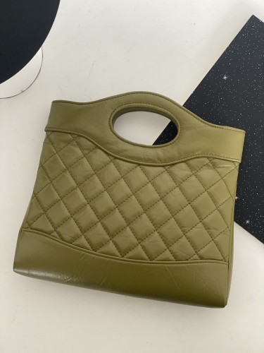 (Authentic Quality) Chanel 31bag Baby Calf Mini 22 Handmade In Green