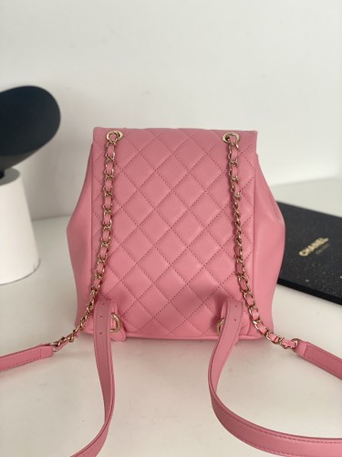 (Authentic Quality) Chanel 23A Duma Backpack Size 17 Handmade In Pink