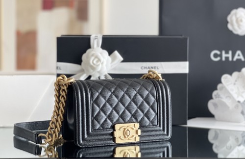 Chanel Leboy Small Size 20 Caviar Leather In Black