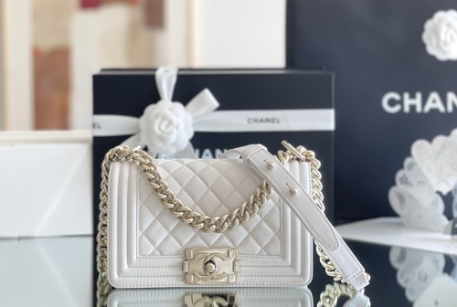 Chanel Leboy Small Size 20 Caviar Leather In White