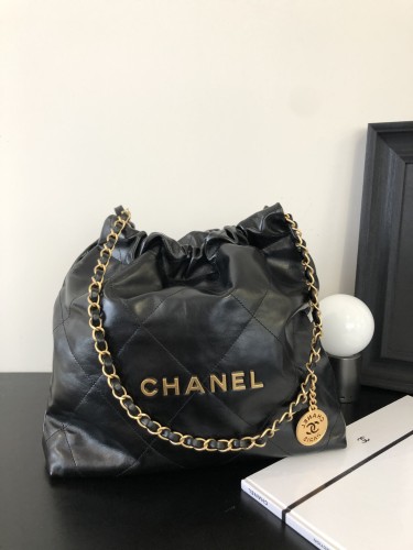 Chanel 22Bag Small 35 Cow Leather Handmade In Black