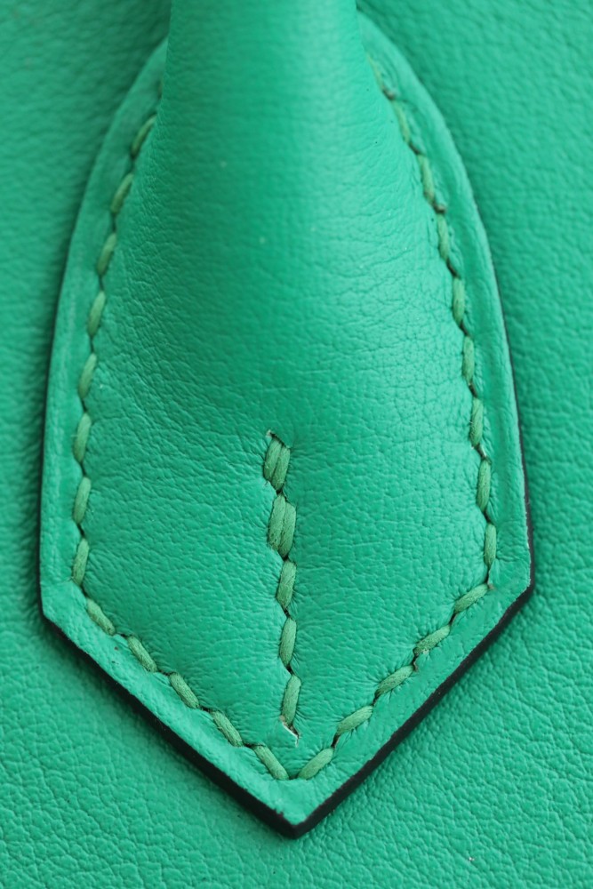 Hermes Birkin 25cm Swift Handmade Bag In Vert Menthe