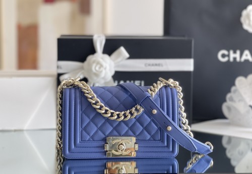 (Authentic Quality)Chanel Leboy Small Size 20 Caviar Leather In Blue