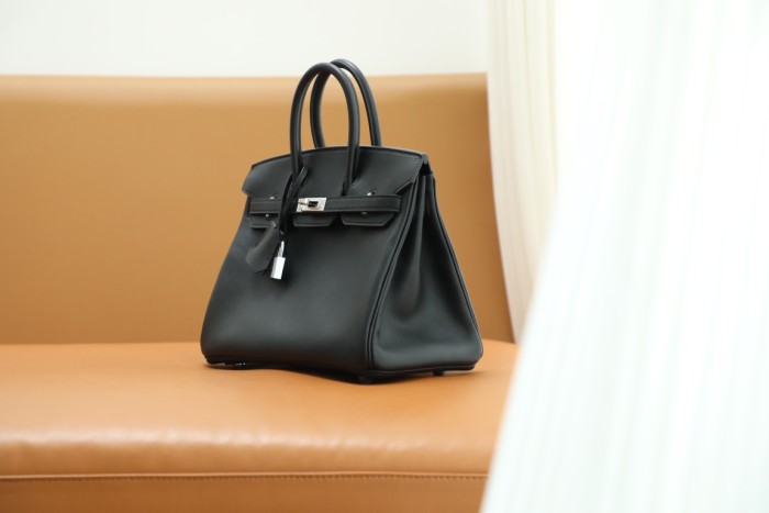 Hermes Birkin 25cm Swift Handmade Bag In Noir