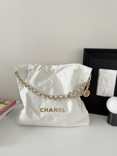 Chanel 22Bag Small 35 Cow Leather Handmade In White