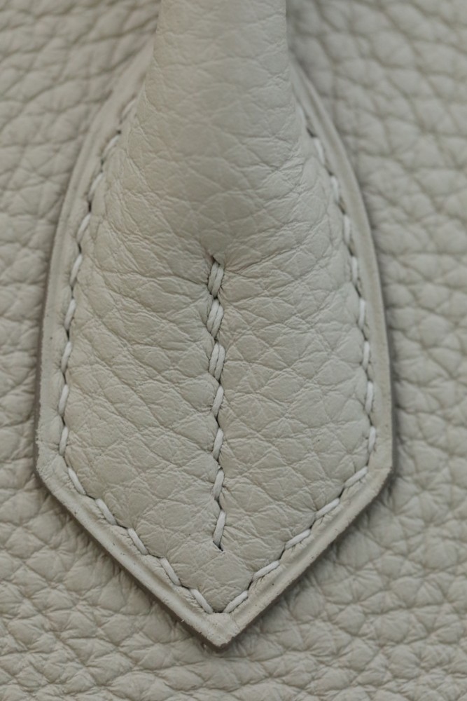 Hermes Birkin 25 Togo Leather Handmade Bag In Beton