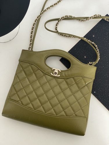 (Authentic Quality) Chanel 31bag Baby Calf Mini 22 Handmade In Green