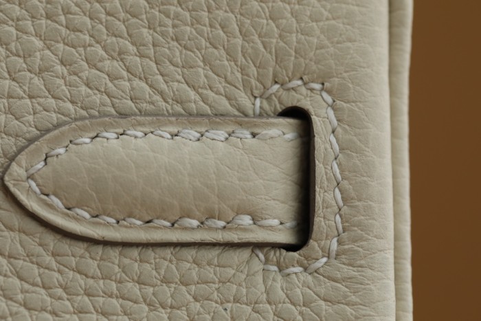 Hermes Birkin 25 Togo Leather Handmade Bag In Carie