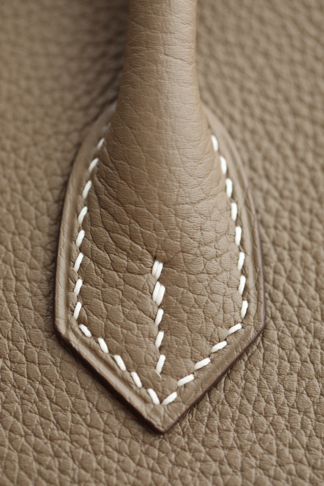 Hermes Birkin 25 Togo Leather Handmade Bag In Etoupe