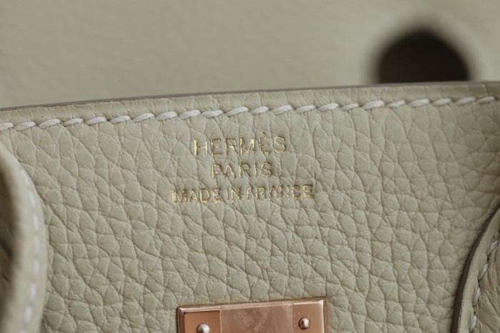 Hermes Birkin 25 Togo Leather Handmade Bag In Carie