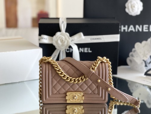 (Authentic Quality)Chanel Leboy Small Size 20 Caviar Leather In Caramel