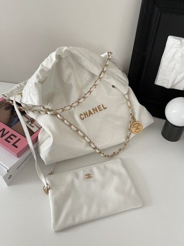 Chanel 22Bag Small 35 Cow Leather Handmade In White