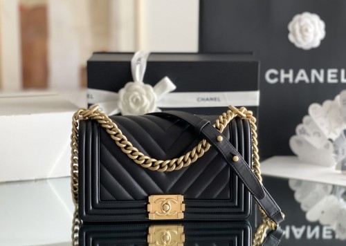 Chanel Leboy V Line Small Size 20 Baby Calf In Black