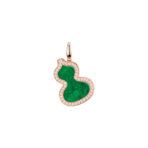 Qeelin Wulu pendant in 18K rose gold with diamonds and jade