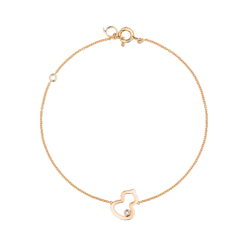 Qeelin Petite Wulu bracelet in 18K rose gold with a diamond