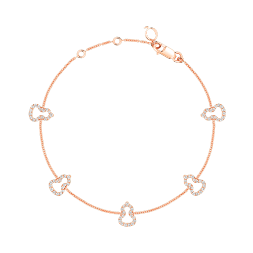Qeelin Wulu sautoir bracelet in 18K rose gold with diamonds