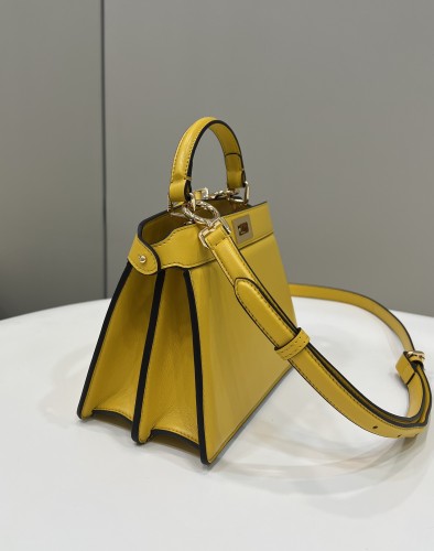 Fendi ISeeUPetite Peekaboo 20 Lamb Leather In Yellow
