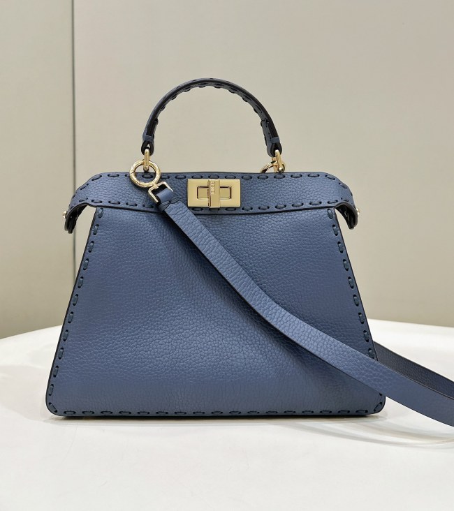 Fendi Peekaboo 27 Caviar Leather In Blue