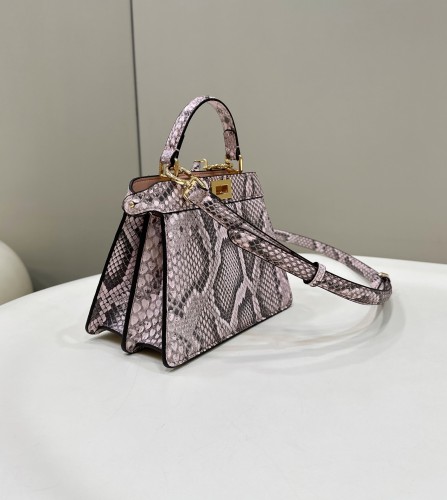 Fendi SeeYouPetite Peekaboo 21 Snake Leather In Nude