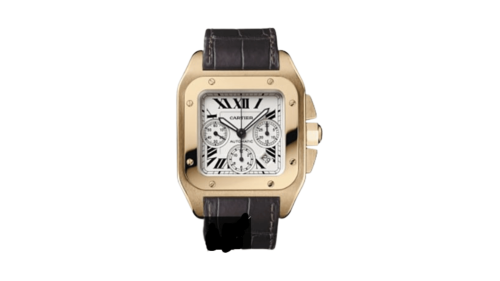 Cartier Santos 100 White Dial Chronograph Mens Watch W20131Y1