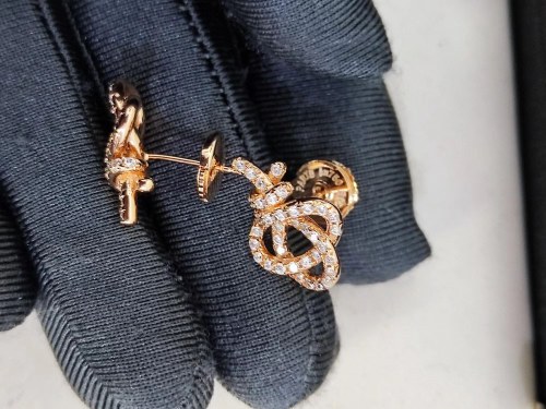 Tiffany Keys Woven Keys Earringsin Rose Gold with Diamonds